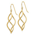 14K Yellow Gold Swirl Dangle Earrings - (B42-702)