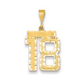 14k Yellow Gold Large Diamond-cut Number 18 Charm Pendant - (A87-472)