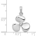 14k White Gold Polished 3-Dimensional Propeller Pendant - (A89-964)