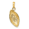 14K Yellow Gold Football Charm Pendant - (A90-539)