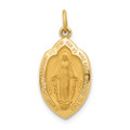 14K Yellow Gold Miraculous Medal Charm 12mm width - (B11-531)