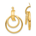 14K Yellow Gold Polished & Twisted Fancy Earrings Jackets - (B41-228)