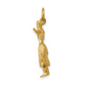 14K Yellow Gold 3-D Hula Dancer Charm - (A82-483)