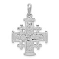 14K White Gold Jerusalem Cross Pendant - (A84-659)