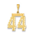 14k Yellow Gold Large Diamond-cut Number 44 Charm Pendant - (A87-533)