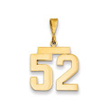 14k Yellow Gold Medium Polished Number 52 Charm - (A87-764)
