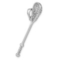 14K White Gold 3-D LaCrosse Stick Charm Pendant - (A89-259)