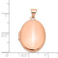 14K Rose Gold Polished 21mm Oval Locket - (A99-249)