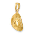 14K Yellow Gold 3-D Cowboy Hat Pendant - (A83-994)