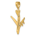 14K Yellow Gold 3-D Jet Pendant - (A84-460)