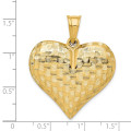 14K Yellow Gold Textured Puff Heart Pendant - (A84-980)