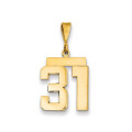 14k Yellow Gold Medium Polished Number 31 Charm - (A88-117)