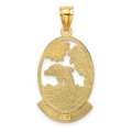 14K Yellow Gold Sarasota With Dolphin & Sunset Charm Pendant - (A91-931)