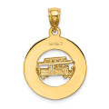 14K Yellow Gold 3-D San Francisco Disc With Cable Car Charm Pendant - (A91-989)