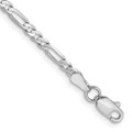 14K White Gold 2.75mm Flat Figaro Chain Anklet - Length 10'' inches - (C64-181)
