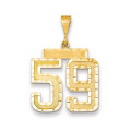 14k Yellow Gold Large Diamond-cut Number 59 Charm Pendant - (A87-519)