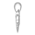14K White Gold Gold Polished and Textured 3-D Motorcycle Pendant - (A90-688)