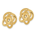 14K Yellow Gold Polished & Twisted Fancy Earrings Jackets - (B41-222)