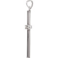 14K White Gold 30.4x16.3mm .03-Carat tw Diamond Cross Pendant - (B14-959)