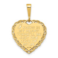 14K Yellow Gold Reversible I Love You Heart Pendant - (A82-942)