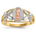 14k Two Tone Gold Polished Our Lady of Guadalupe Ring - Size: 7 - (B32-126)