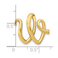 14K Yellow Gold White Gold Polished Letter W Initial Slide - (A91-138)