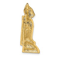 14K Yellow Gold 2-D Marco Island Cat With Hidden Bail Charm Pendant - (A92-800)