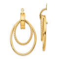 14K Yellow Gold Polished Double Hoop Earrings Jackets - (B41-145)