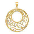 14K Yellow Gold Circle Pendant - (A84-393)