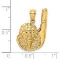 14K Yellow Gold 2-D Golf Club & Ball On Tee Charm Pendant - (A93-706)