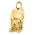 14K Yellow Gold 3-D Large Fireman's Hat Charm - (A82-496)