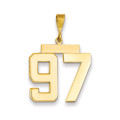 14k Yellow Gold Large Polished Number 97 Charm Pendant - (A87-390)