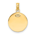 14K Yellow Gold 2-D Engraveable Soccer Ball Charm Pendant - (A93-205)