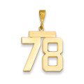 14k Yellow Gold Large Polished Number 78 Charm Pendant - (A87-561)