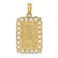 14K Yellow Gold 2-D King Playing Card Charm Pendant - (A92-145)