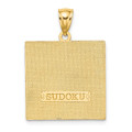 14K Yellow Gold Polished and Antiqued Sudoku Game Board Charm Pendant - (A92-459)