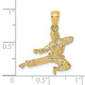 14K Yellow Gold 3-D Karate Man Charm Pendant - (A93-627)