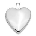 14K Yellow Gold 20mm White Gold Plain Polished Heart Locket 25x20mm - (A99-744)