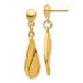 14K Yellow Gold Tear Drop Dangle Post Earrings - (B43-859)
