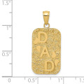 14K Yellow Gold Nugget DAD Dogtag Charm - (A85-659)