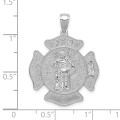 14k White Gold Large St. Florian Badge Pendant - (A90-543)