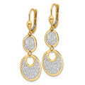 Leslie's 14K Yellow Gold with White Rhodium Polished & Textured Leverback Earrings - (B37-175)