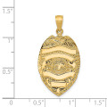 14K Yellow Gold Large Badge Pendant - (A83-114)