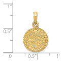 14K Yellow Gold with Enamel Birthday Cake with Candle Inside Pendant - (A83-479)