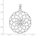 14K White Gold Diamond-cut Sphere Pendant - (A84-767)