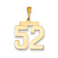 14k Yellow Gold Large Polished Number 52 Charm Pendant - (A87-386)