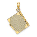 14K Yellow Gold Polished Enameled Moveable MY Love Story Book Pendant - (A91-293)