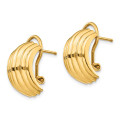 14K Yellow Gold Polished Fancy Omega Back Post Earrings - (B36-804)