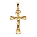 14K Yellow Gold Crucifix Pendant - (B16-218)