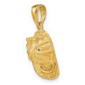 14K Yellow Gold 3-D Firefighter Hat Pendant - (A83-160)